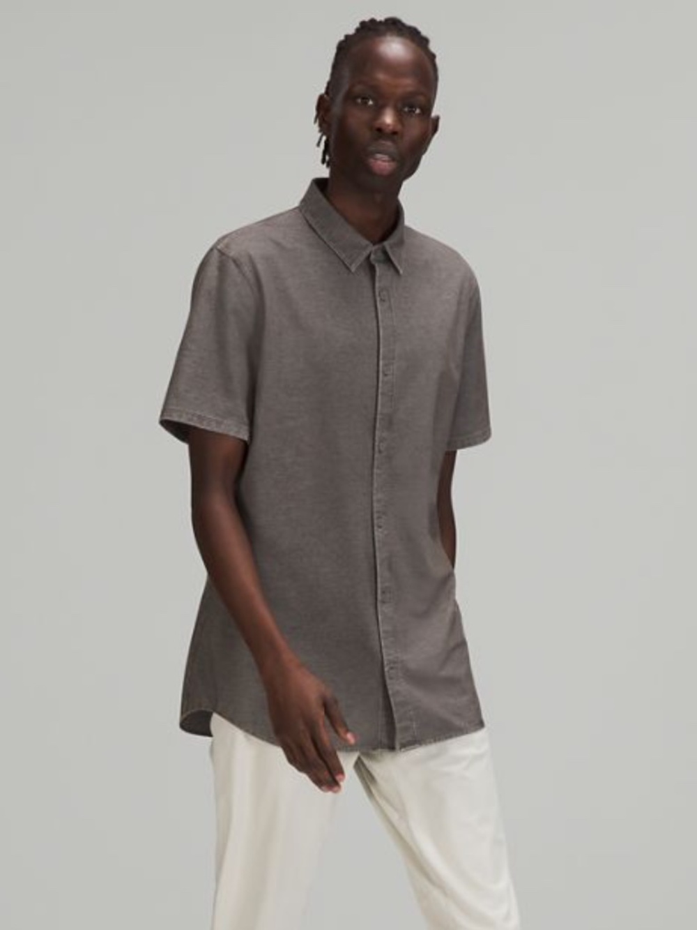 LULULEMON Commission Short Sleeve Shirt Grey Men’s Large